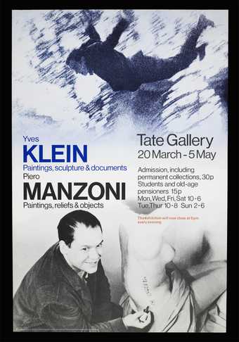 Exhibition leaflet for Two European Artists: Klein and Manzoni 1974