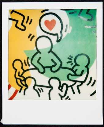 Polaroid of Keith Haring artwork