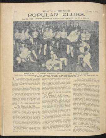 W.A. Bridge 'Popular Clubs. The London Amateur Wrestling Society', Health and Strength, 8 February 1913