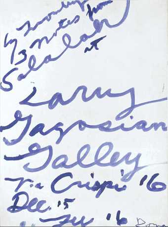 Poster for Cy Twombly’s exhibition Three notes from Salalah at Gagosian Gallery, Rome 2008