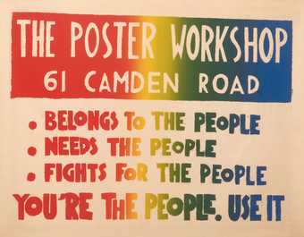 Poster promoting the use of the Poster Workshop in Camden, 1968