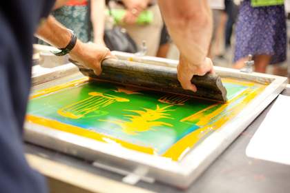 Screen printing with Peckham Print Studio
