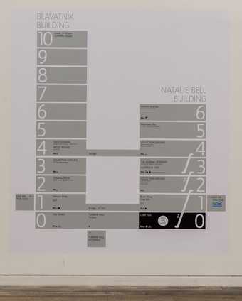floor plan of Tate Modern pritned on the wall.