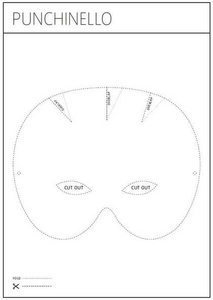 Punchinello mask template