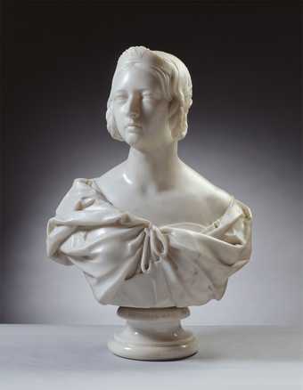 White marble bust of Queen Victoria 