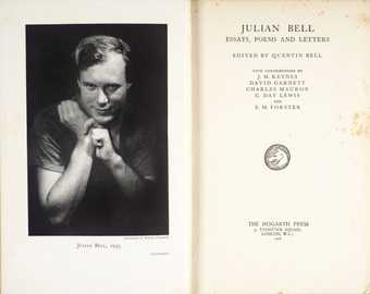 Title page for 'Julian Bell, Essays, Poems and Letters' edited by Quentin Bell