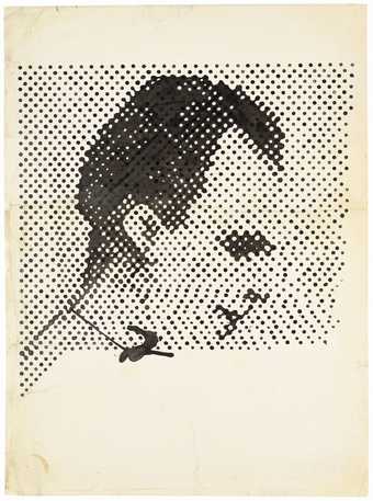 Dot drawing side on portrait of Lee Harvey Oswald