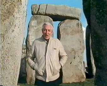 Raymond Baxter at Stonehenge in Upholding the Bricks, screened in 1991