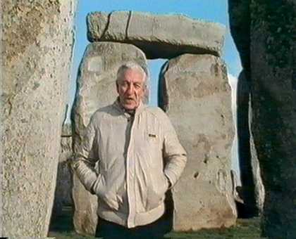 Raymond Baxter at Stonehenge in Upholding the Bricks, screened in 1991