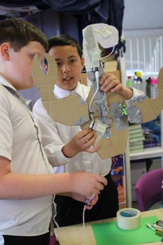 Children taking part in a creative activity.