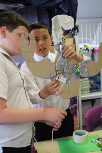 Children taking part in a creative activity.