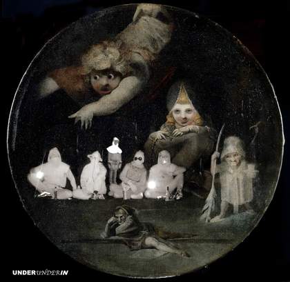 Record sleeve mock-up for Mark Leckey's Under Under In, 2019, using Henry Fuseli's painting Cobweb, 1785–6