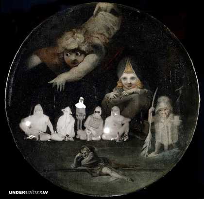 Record sleeve mock-up for Mark Leckey's Under Under In, 2019, using Henry Fuseli's painting Cobweb, 1785–6