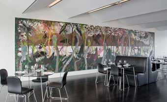 A view of the interior of Tate Modern restaurant showing James Aldridge Cold Mouth Prayer 2007