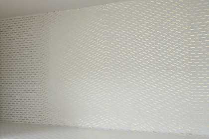 Richard Wright No Title 2008 gold dashes across a white wall and floor