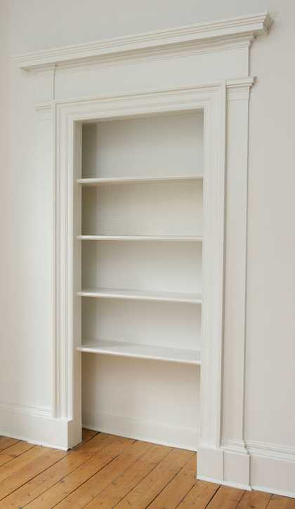 Richard Wright No Title 2008 white shelving inserted in to a white wall