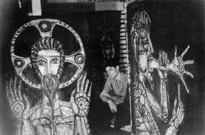 Robert Smithson in his studio, New York c.1960