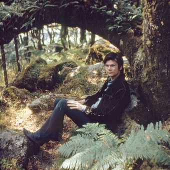 Robert Smithson in Wistman's Wood, Dartmoor, photographed by Nancy Holt 1969