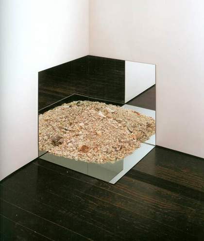 Robert Smithson Detail of Mirror and Crushed Shells showing map of Sanibel Island, Florida