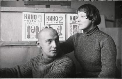 Alexander Rodchenko and Varvara Stepanova in their studio 1922.
