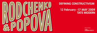 Rodchenko and Popova Defining Constructivism exhibition banner