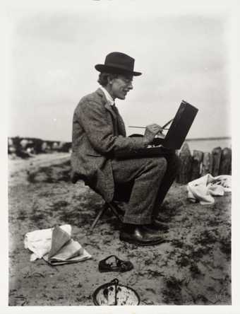 Photograph of Roger Fry painting, Tate Archive
