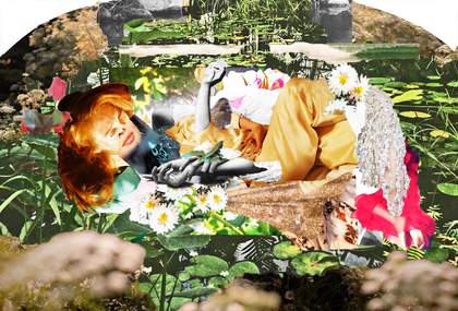 collaged version of ophelia