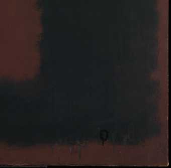 Corner detail of Untitled, Black on Maroon during treatment