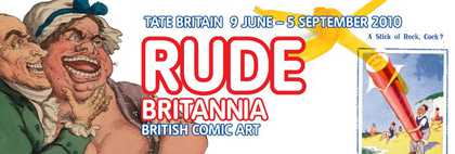 Rude Britannia exhibition banner