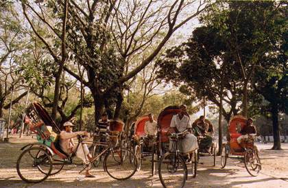 Runa Islam First Day of spring 2005 photograph of men riding rickshaws