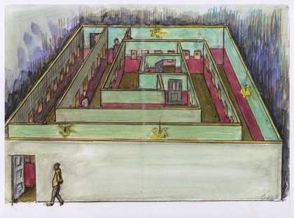 Drawing for Ilya Kabakov's Labyrinth (My Mother's Album), 1990