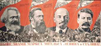 Gustav Klutsis Raise Higher the Banner of Marx, Engels, Lenin, and Stalin! 1933