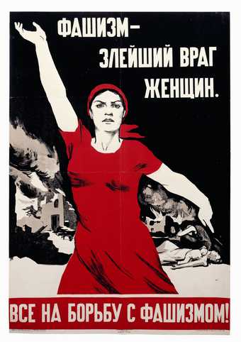 Nina Vatolina poster 'Fascism - The most evil enemy of women', Tate Modern, displays