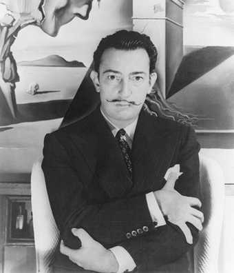 Salvador Dalí on the set of the film Spellbound