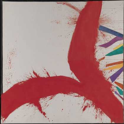 A close up of one of Sandra Blow's paintings