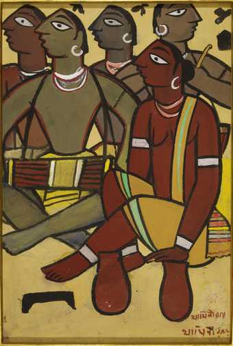 Painting of a group of drummers