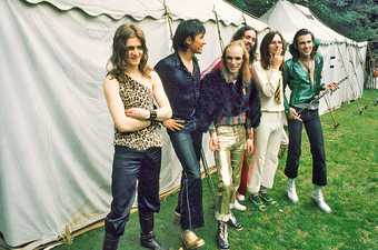 Roxy Music's Paul Thompson, Bryan Ferry, Brian Eno and Phil Manzanera in 1972