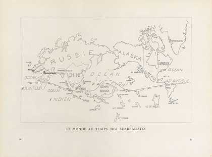 An image of a map at the time of the surrealists