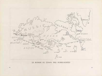 An image of a map at the time of the surrealists