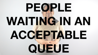 People waiting in an acceptable queue