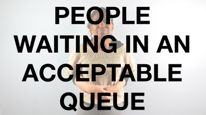 People waiting in an acceptable queue