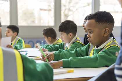 Children drawing on paper