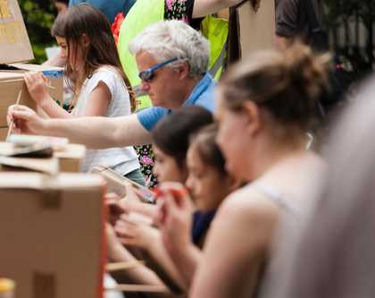 People doing arts and crafts