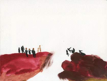 Siniša Ilić, Sightseeing 1 2013  ; watercolour on white paper