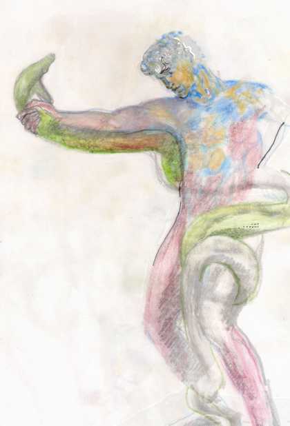 Sarah Sparkes, 2015 Mixed Media A Study from An Athlete Wrestling with a Python, 1877 by Lord Frederic Leighton