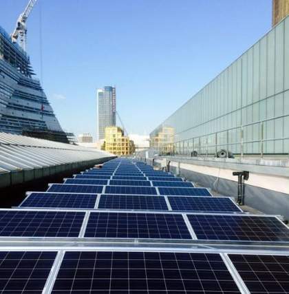 Solar PV system on tate Modern's boiler house