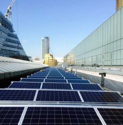 Solar PV system on tate Modern's boiler house