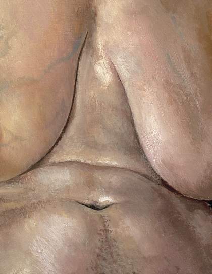 Stanley Spencer, Nude, Portrait of Patricia Preece 1935, oil paint on canvas, 76.2 x 50.8 cm (detail)