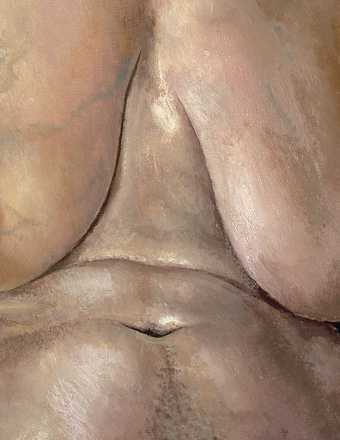 Stanley Spencer, Nude, Portrait of Patricia Preece 1935, oil paint on canvas, 76.2 x 50.8 cm (detail)