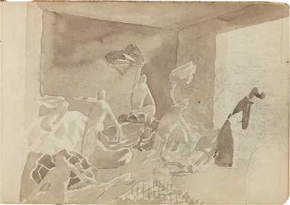 Page from one of Stanley Spencer's sketchbooks, c1919–27